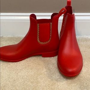 Jack Rogers red rain booties!